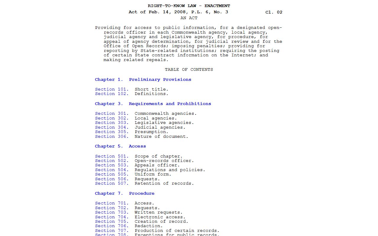 Butler County court records Pennsylvania Right-to-Know Law source