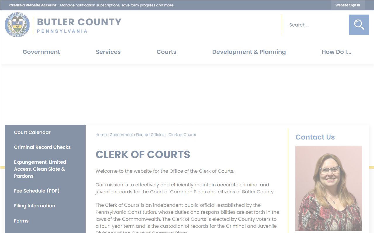 Butler County criminal court records Clerk of Courts criminal and juvenile custodian
