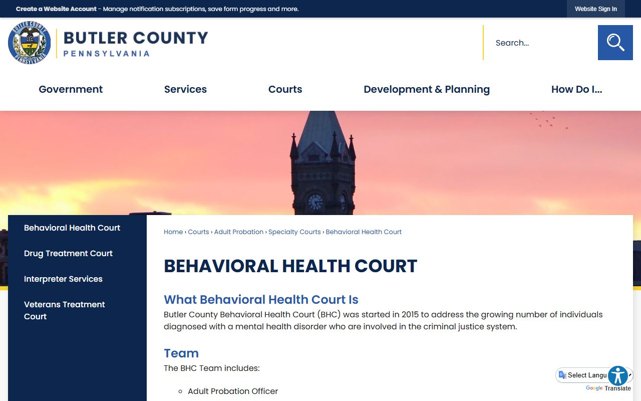 Butler County court records Behavioral Health Court program