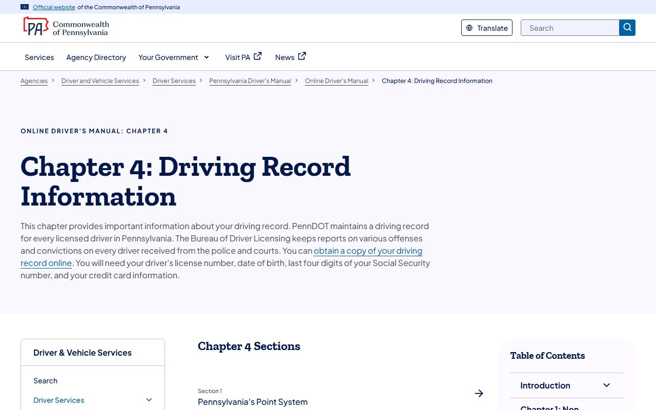 Butler County traffic court records PennDOT driver record information